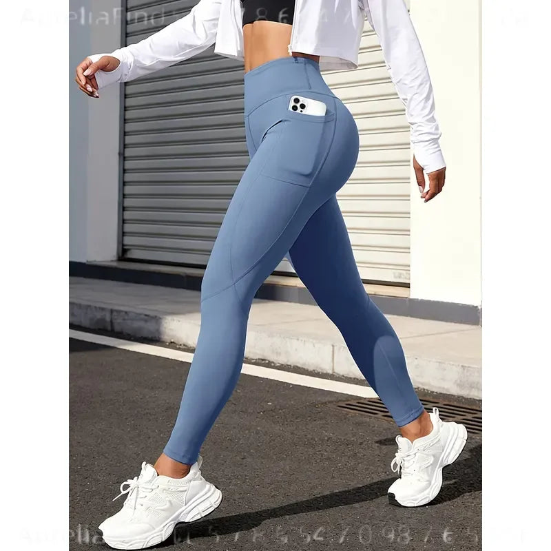 Women's High Waist Yoga Leggings With Side Pockets For Workouts