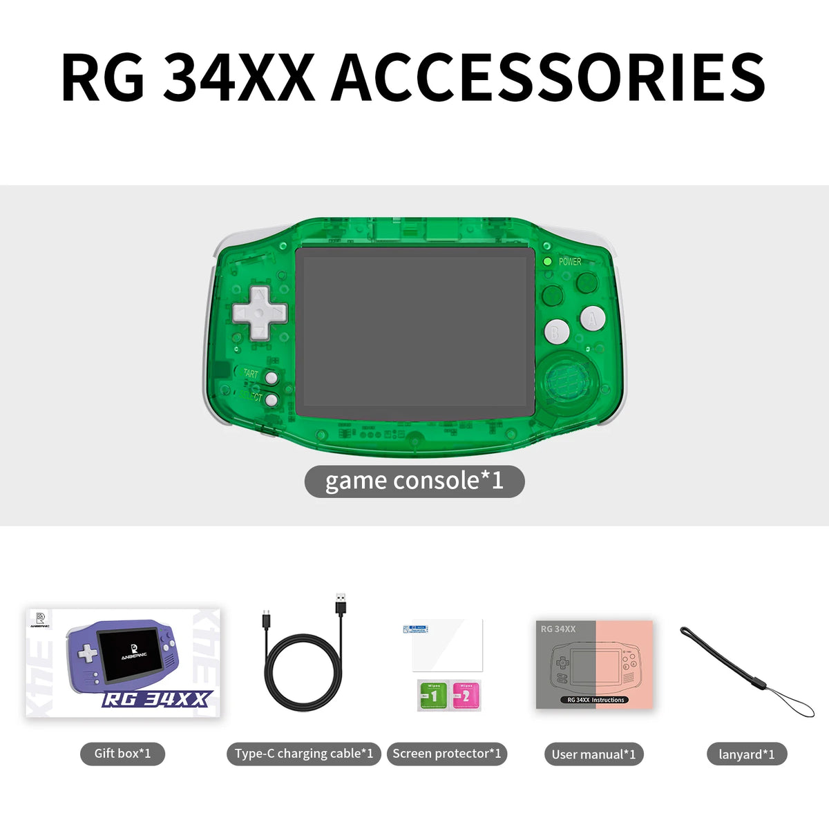 Anbernic RG34XX Retro Handheld Game Consoles Linux 64-bit 3.4-inch IPS 720*480 Screen H700 Quad-core 3500mAh RG 34XX Portable Gaming Console  Streaming WiFi Bluetooth HD TV Output