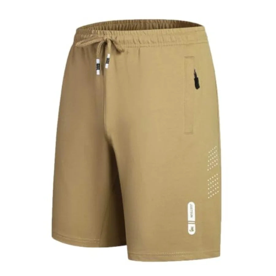 Mens Shorts Casual Gym Athletic Workout Running Sweat Cotton Stretch Shorts with Zipper Pockets Basketball Tennis