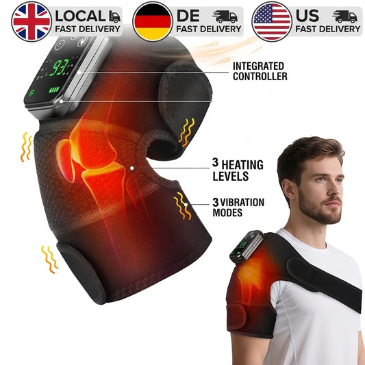 Cordless 3-in-1 Thermal Knee Pad with Vibration Massager Leg & Arm Joint Brace Muscle Relaxation Wrap for Sports And Fitness