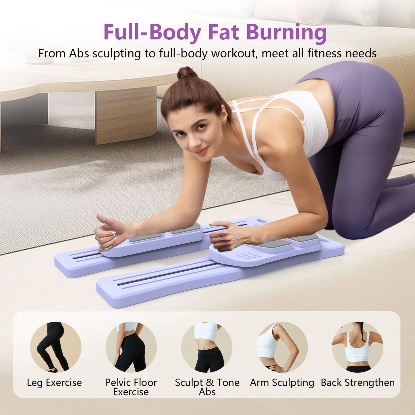 Pilates Board for Home Workout - Upgraded 7 in 1 Portable Pilates Reformer Set, Multifunctional Ab Trainer with Resistance Bands