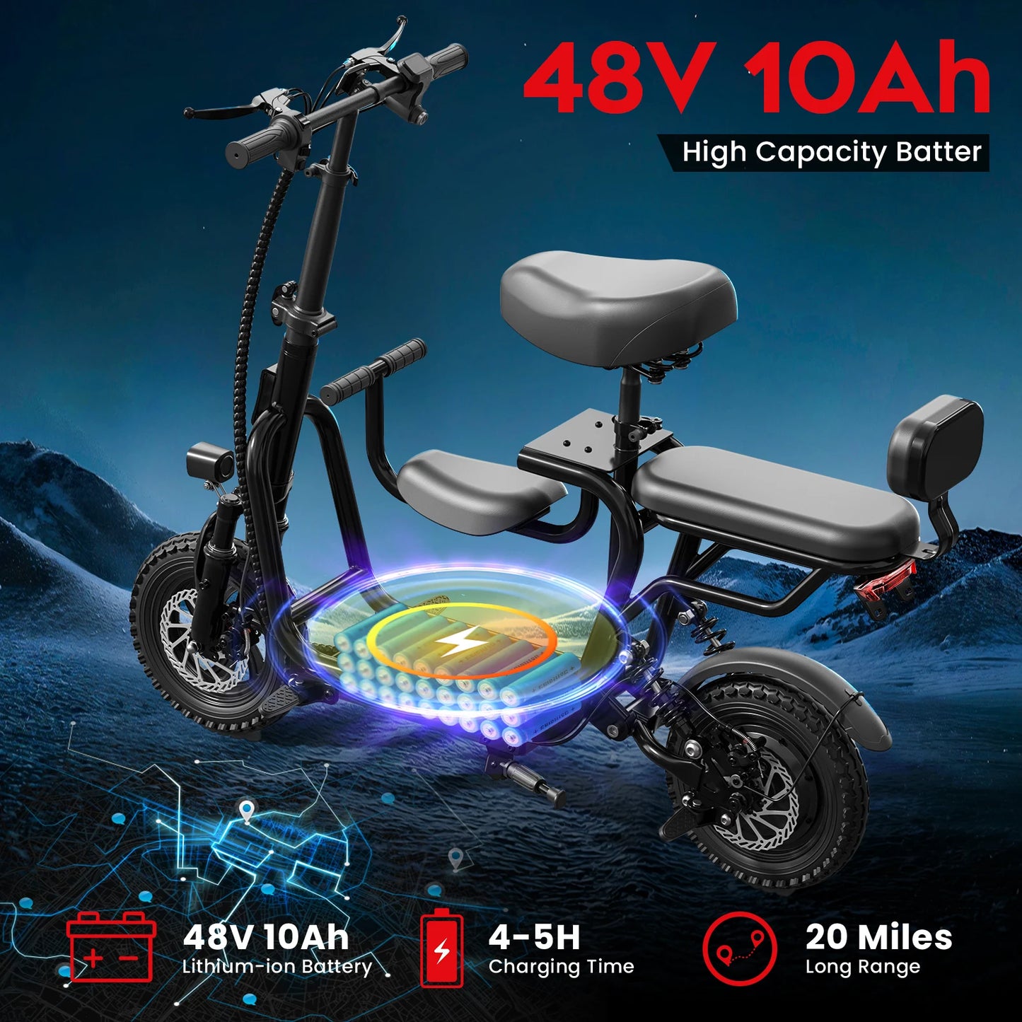 EILLEO SPACEWALK Foldable Electric Scooter with Seat for Adults