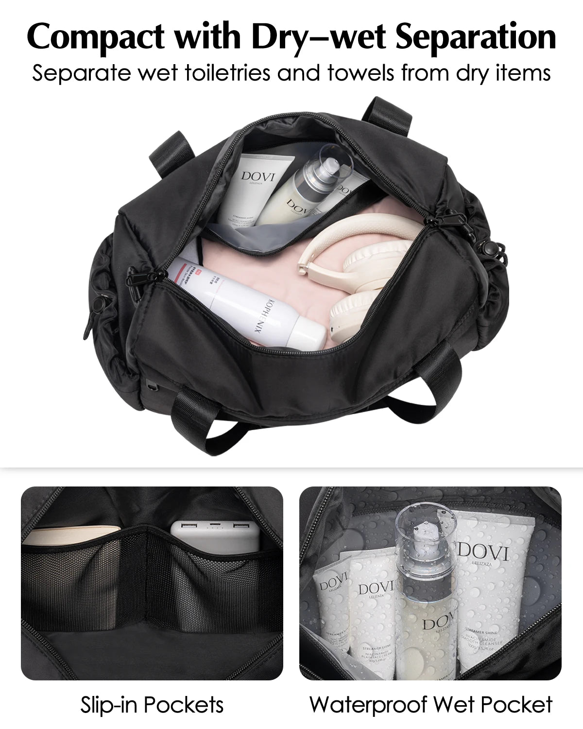 Lightweight Gym Duffel Bag With Yoga Mat Holder Wet Pocket