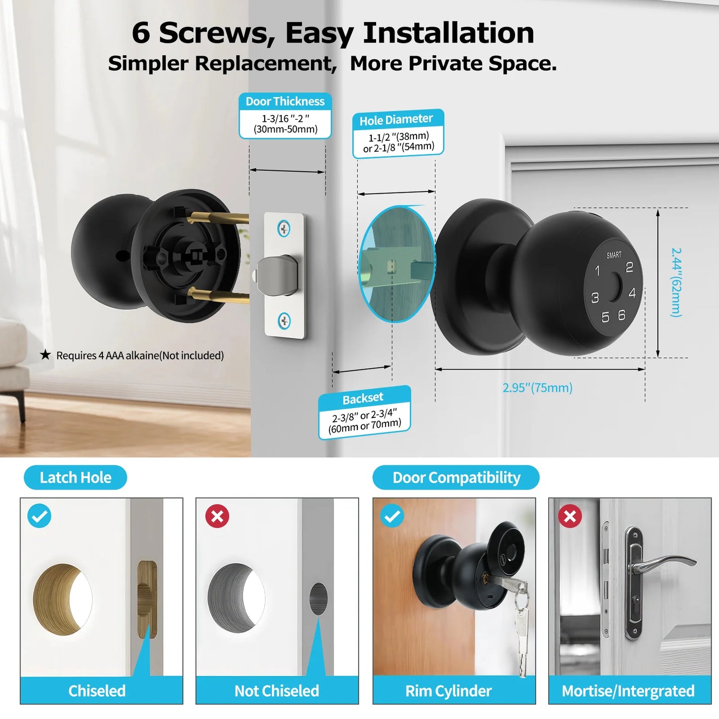 FILTA Smart Lock Keyless Entry Fingerprint And App Control