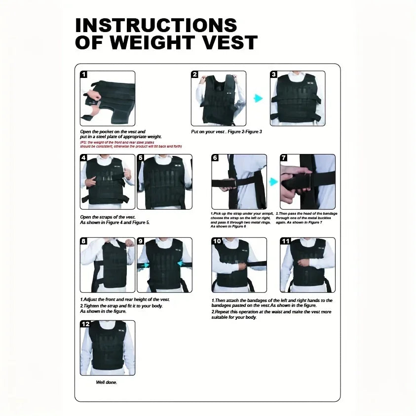 Adjustable Weight Vest And Ankle And Wrist Weights For Training