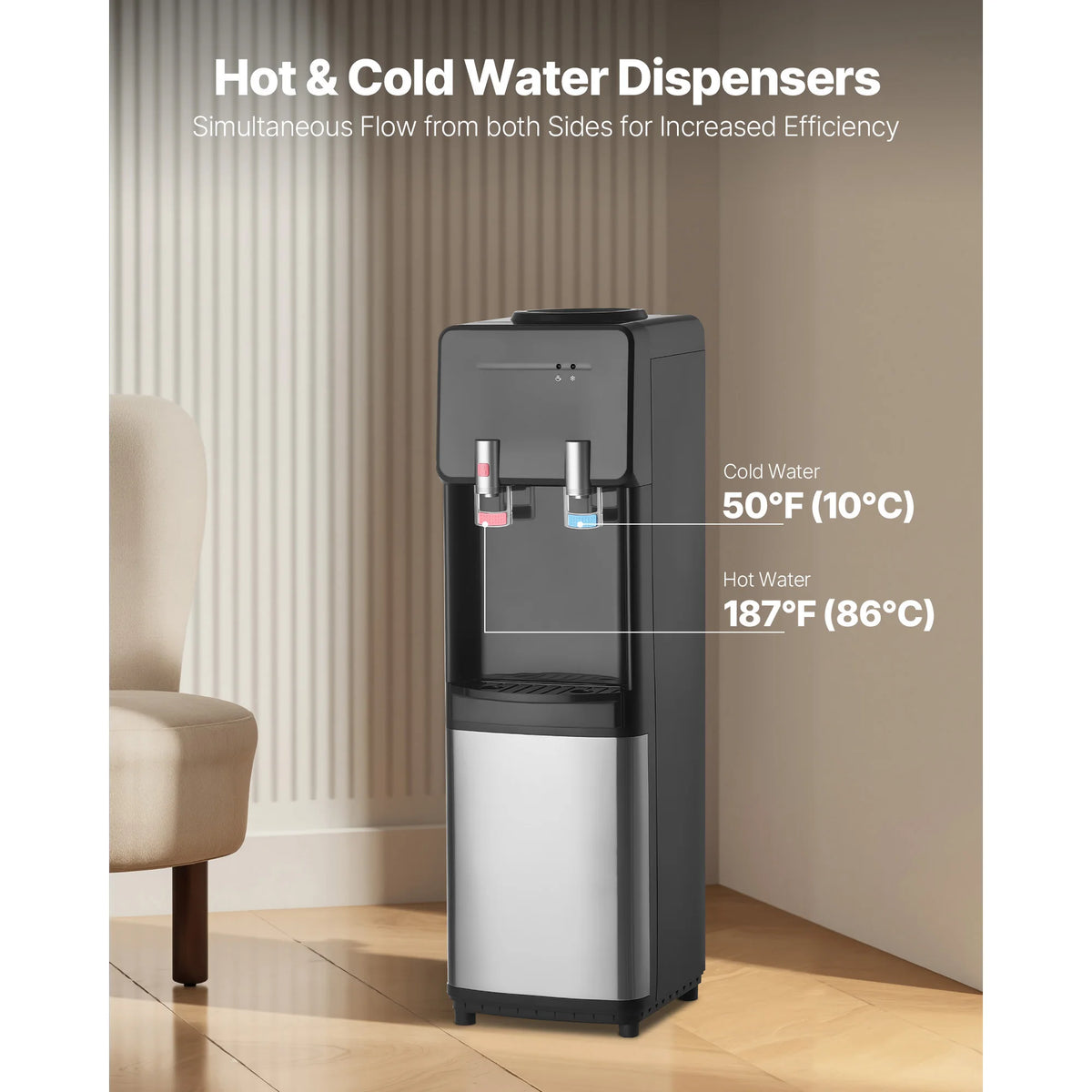 SucceBuy Top Loading Hot And Cold Water Cooler Dispenser