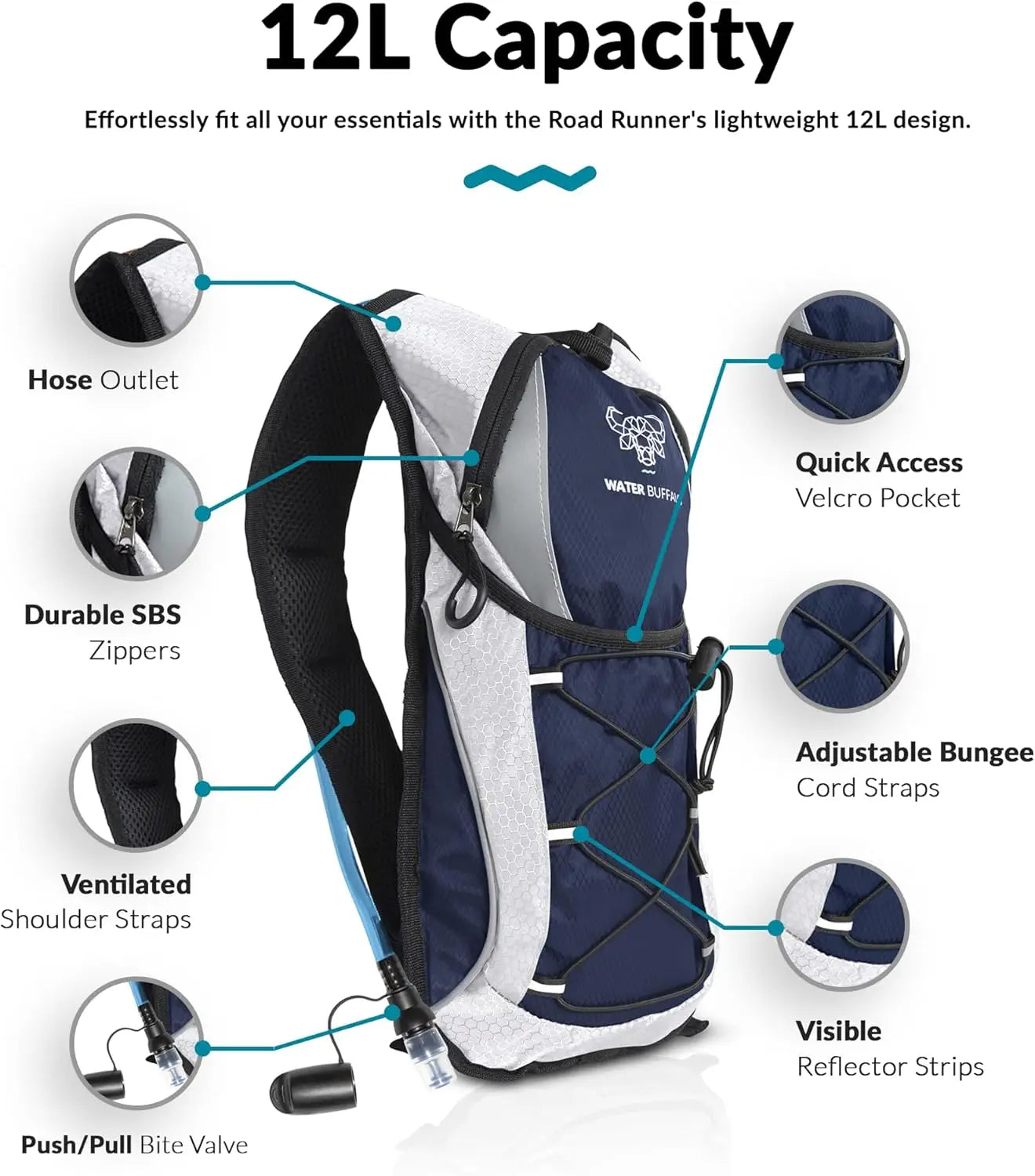 Water Buffalo Hydration Backpack For Hiking And Running