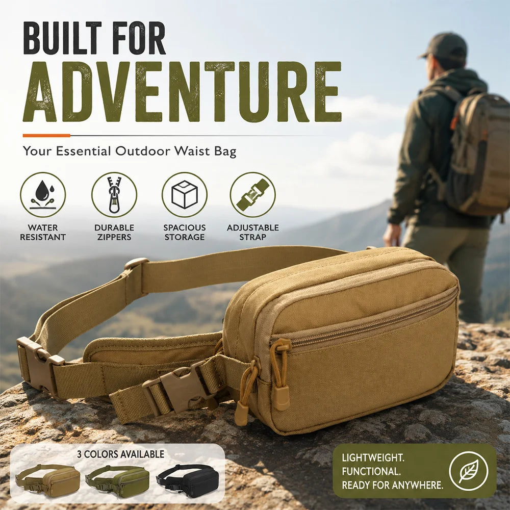 Outdoor MOLLE Tactical Waist Bag Nylon Multisport For Hiking And More