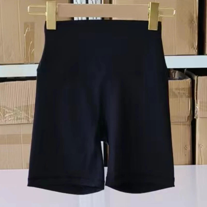 SDFHSFH Women's High Waist Yoga Shorts Nylon Elastane