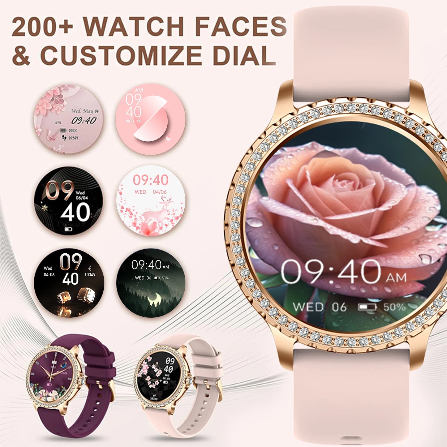 INNOFOVO Women Smart Watch With Wireless Calls And Music