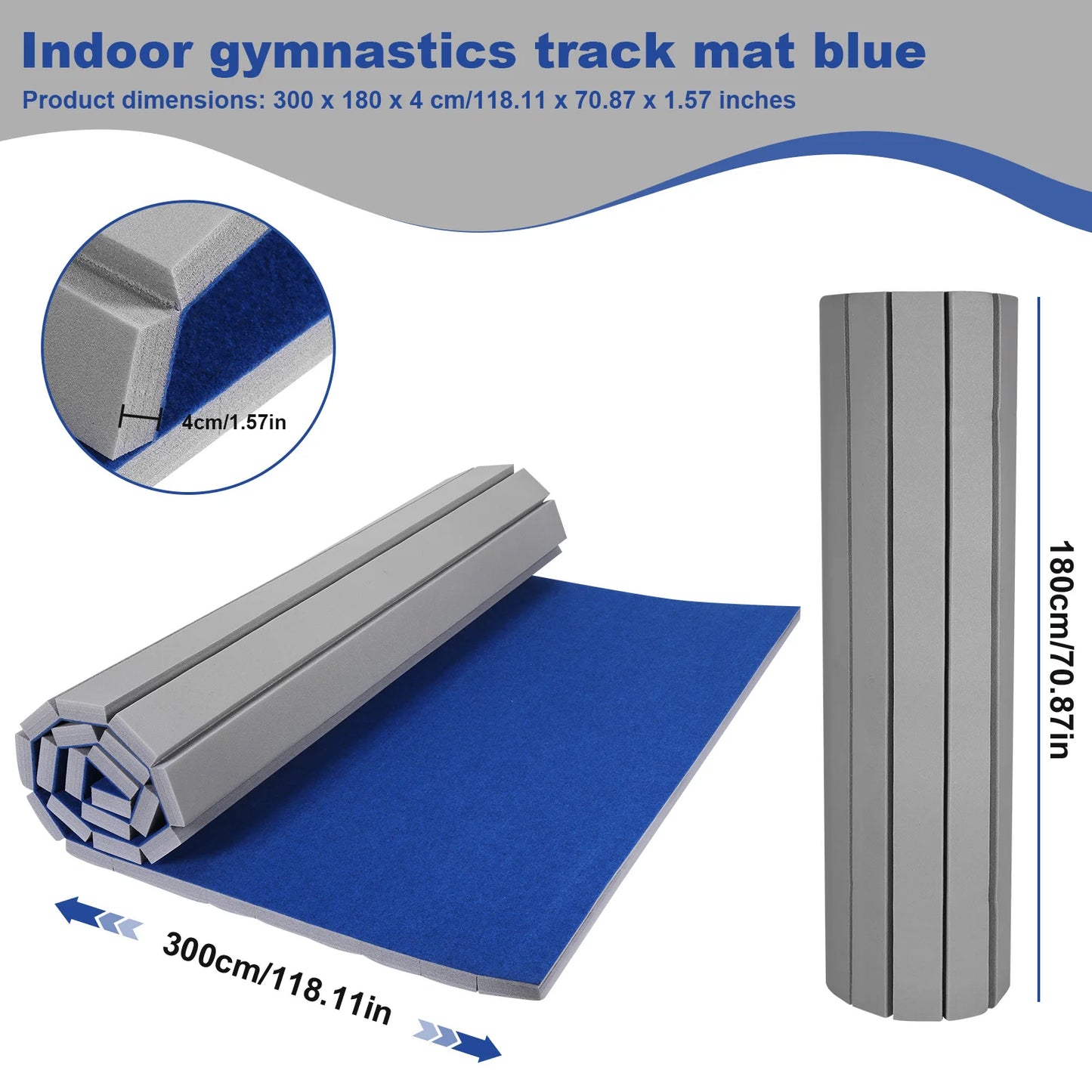 MOJOYCE Folding Gymnastics Mat With Grippy Surface For Home Fitness