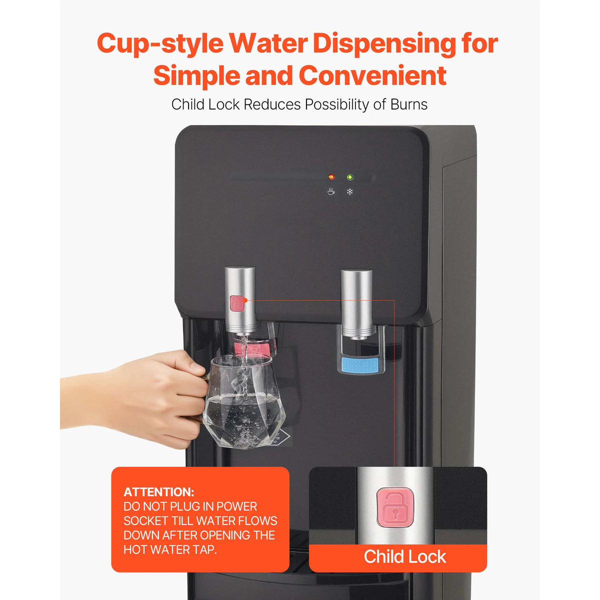 SucceBuy Top Loading Hot And Cold Water Cooler Dispenser
