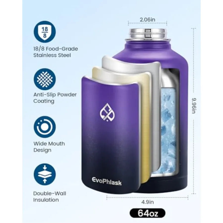 Vacuum Insulated Stainless Steel Water Bottle For Travel And Sports