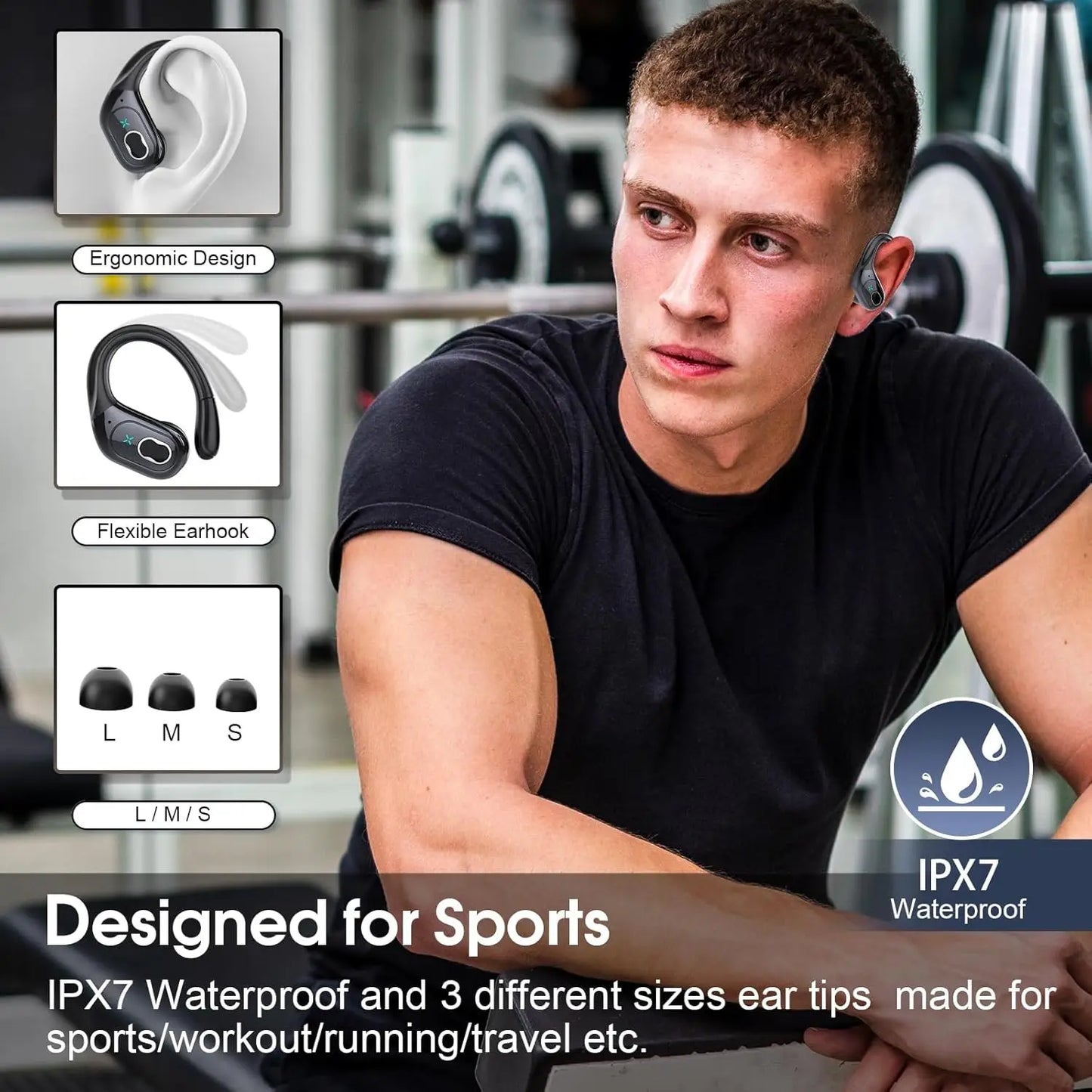 Wireless Earbuds With 75 Hours Playtime Bluetooth 5.4 IPX7