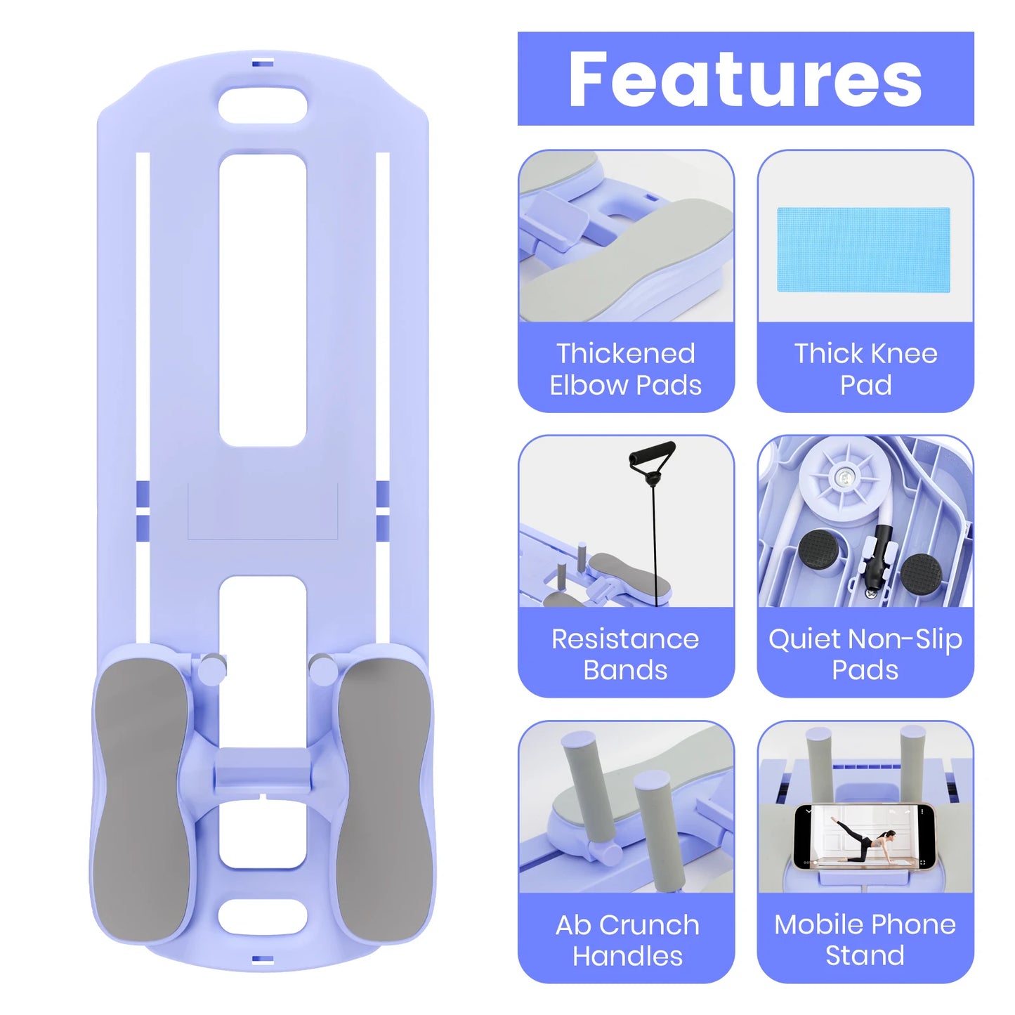 Foldable 5 In 1 Pilates Board For Home Core Training