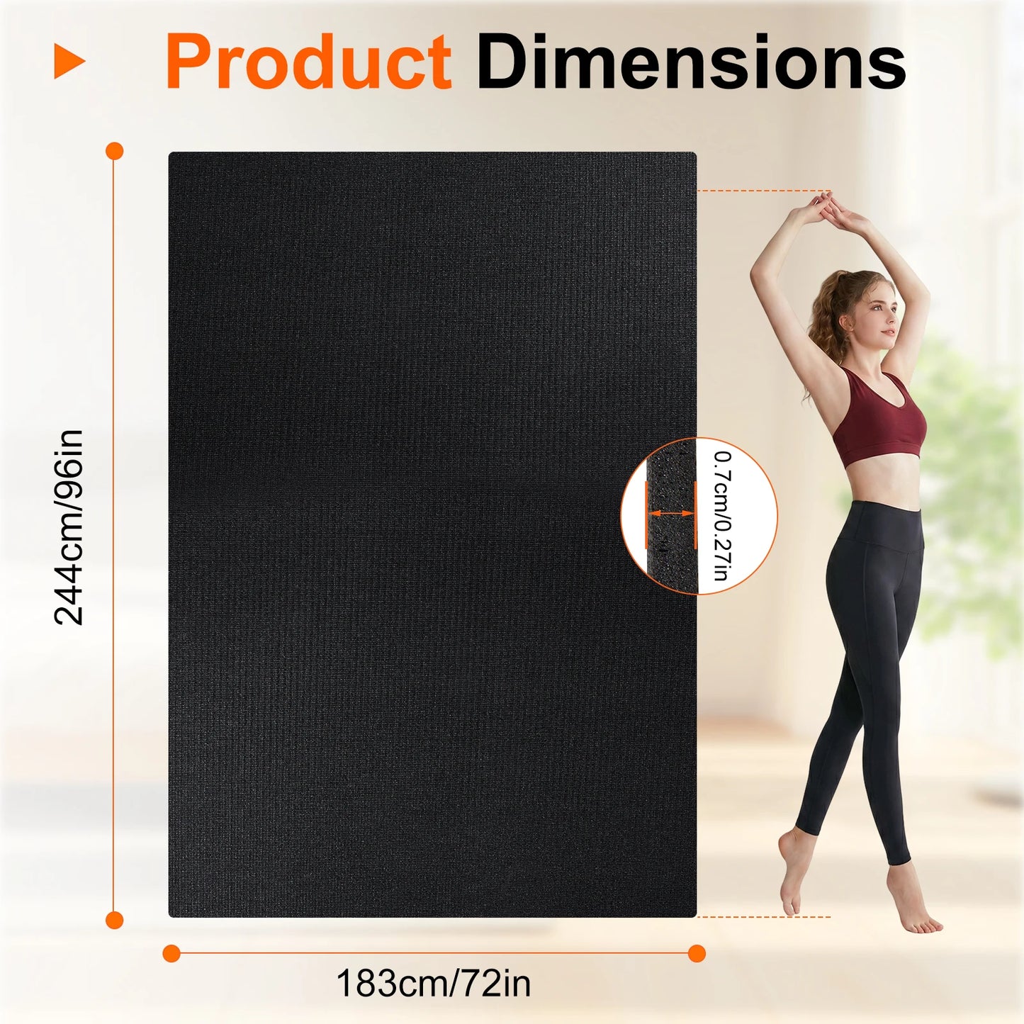 Non-Slip Yoga Mat With Straps And Carry Bag For Home