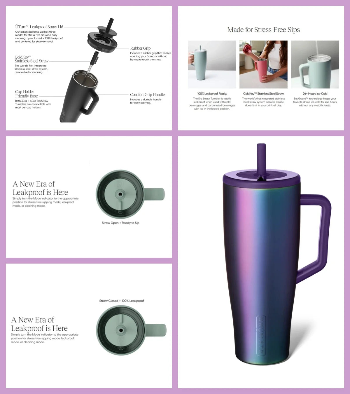 Vacuum Insulated Stainless Steel Tumbler With Handle
