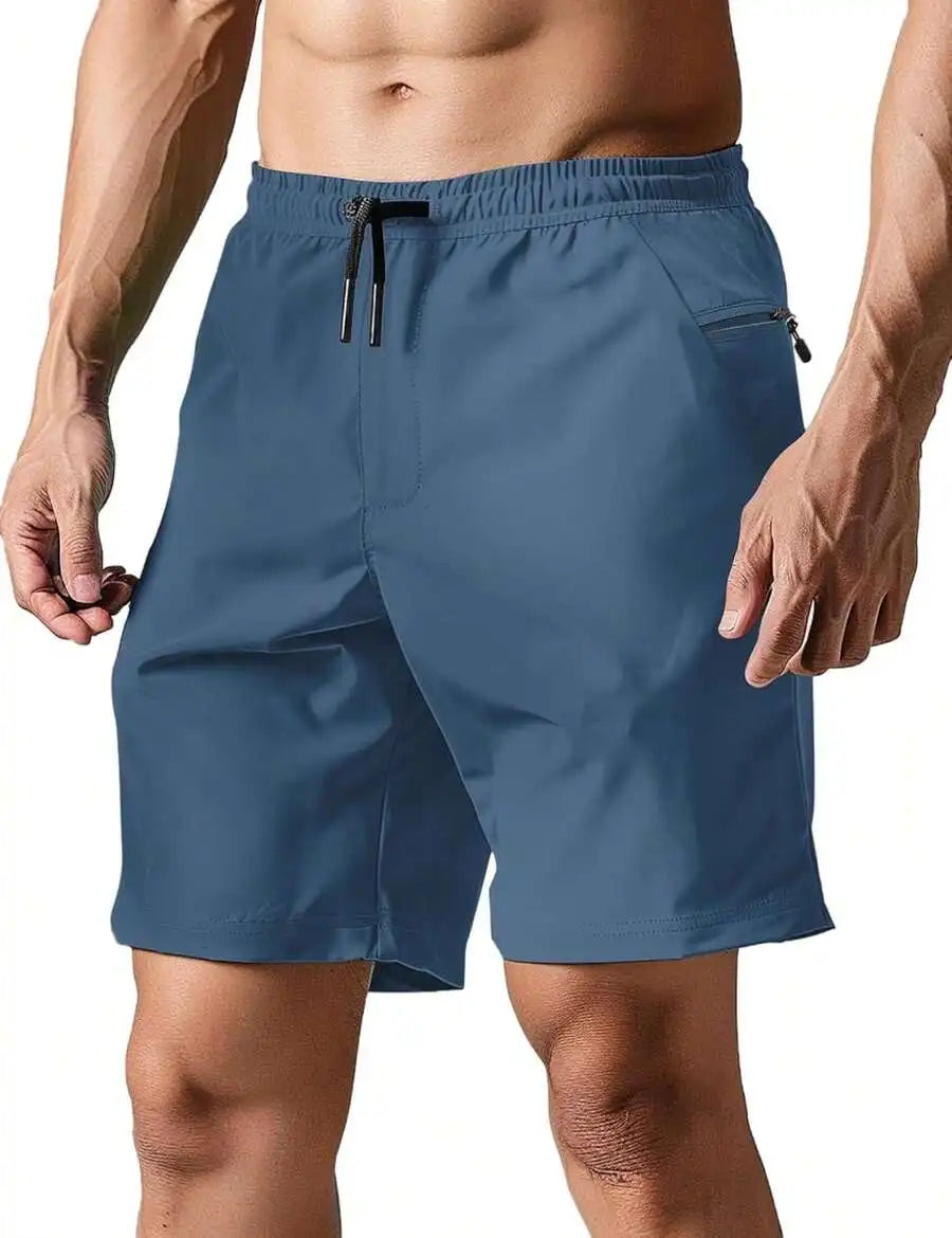Mens Quick Dry Swim Trunks With Compression Liner And Zipper Pockets