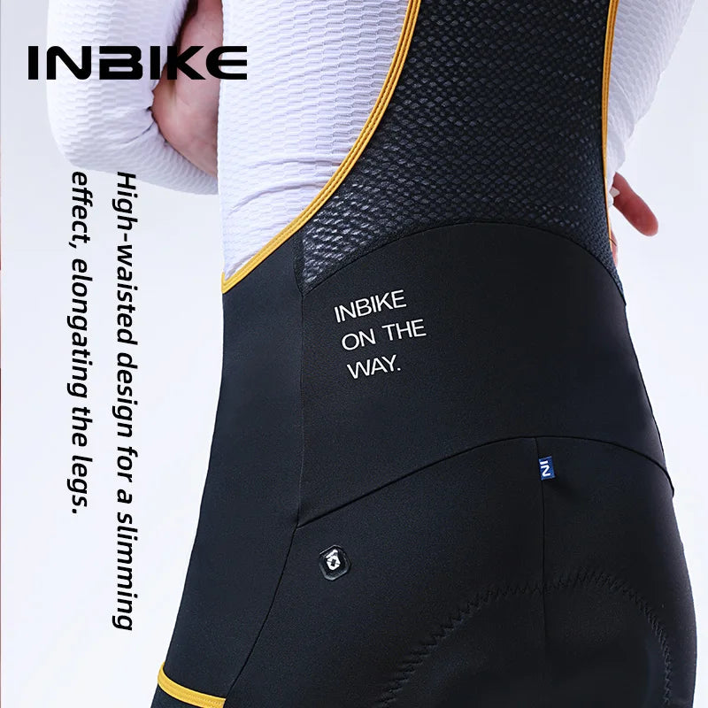 INBIKE Men's Thermal Fleece Cycling Bib Pants With Padded Pockets
