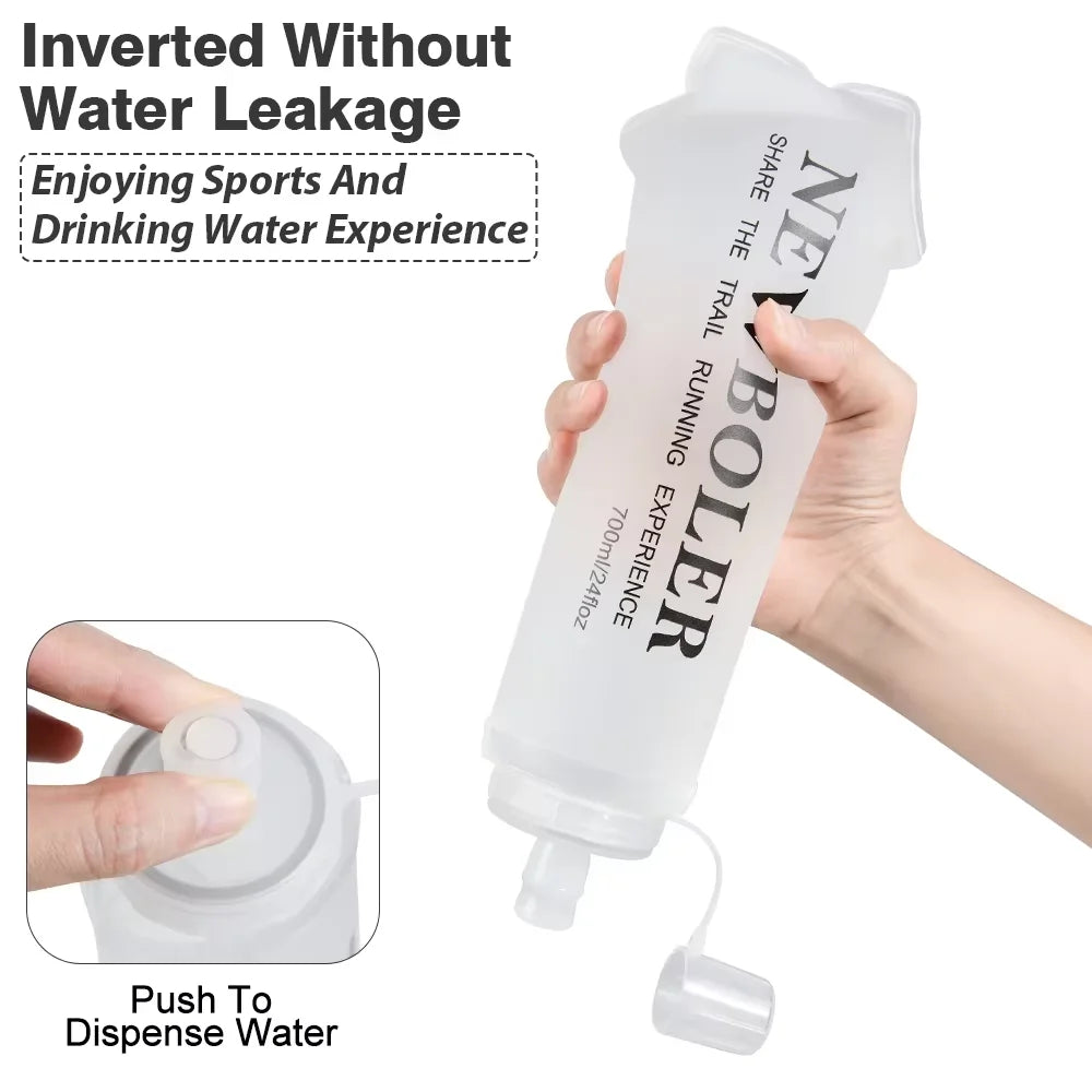 Sports Water Bottles BPA-Free Collapsible Soft Flask Running Camping Hiking Hydro Flask Soft Water Bottle for Hydration