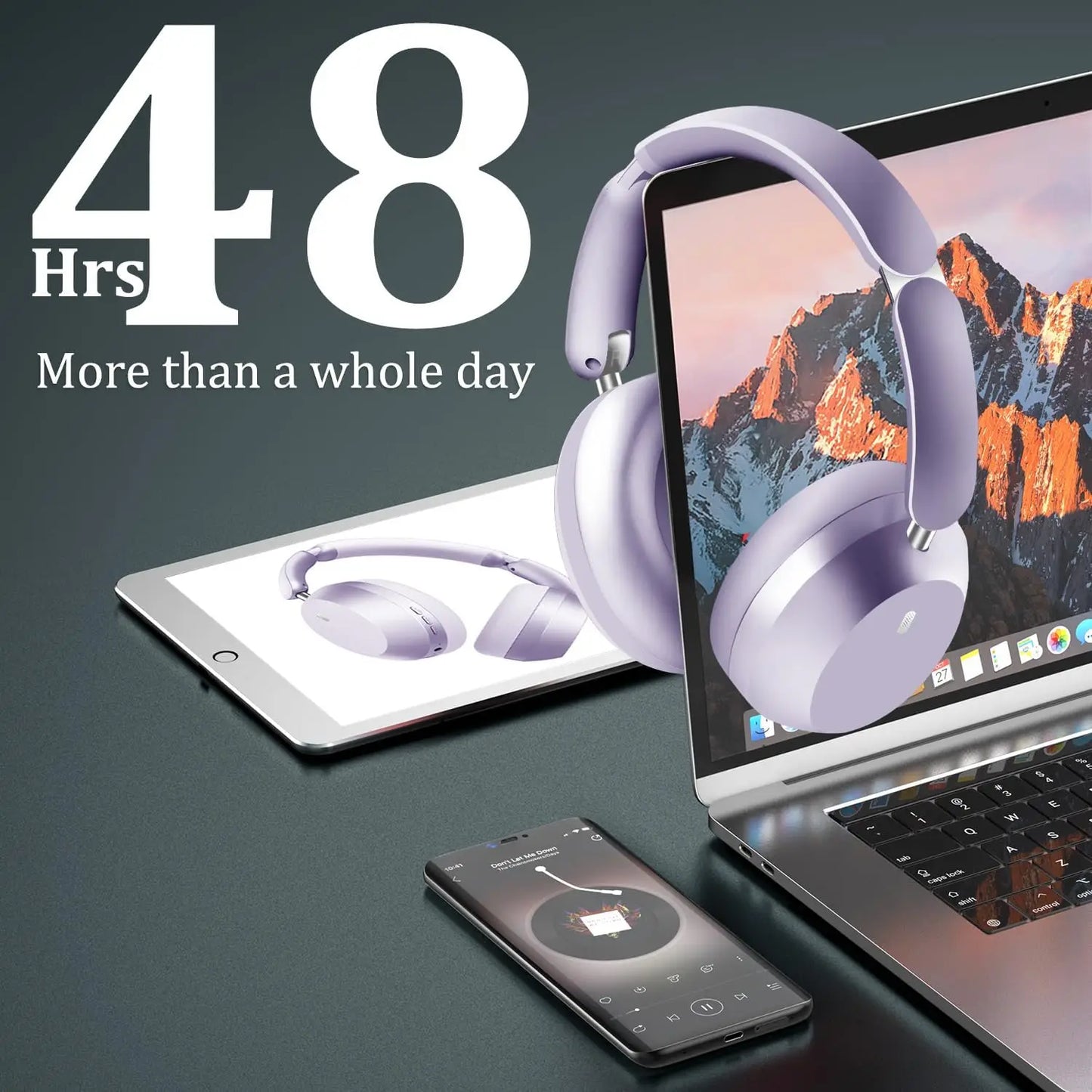 Active Noise Cancelling Wireless Over-Ear Headphones With 48H Playtime