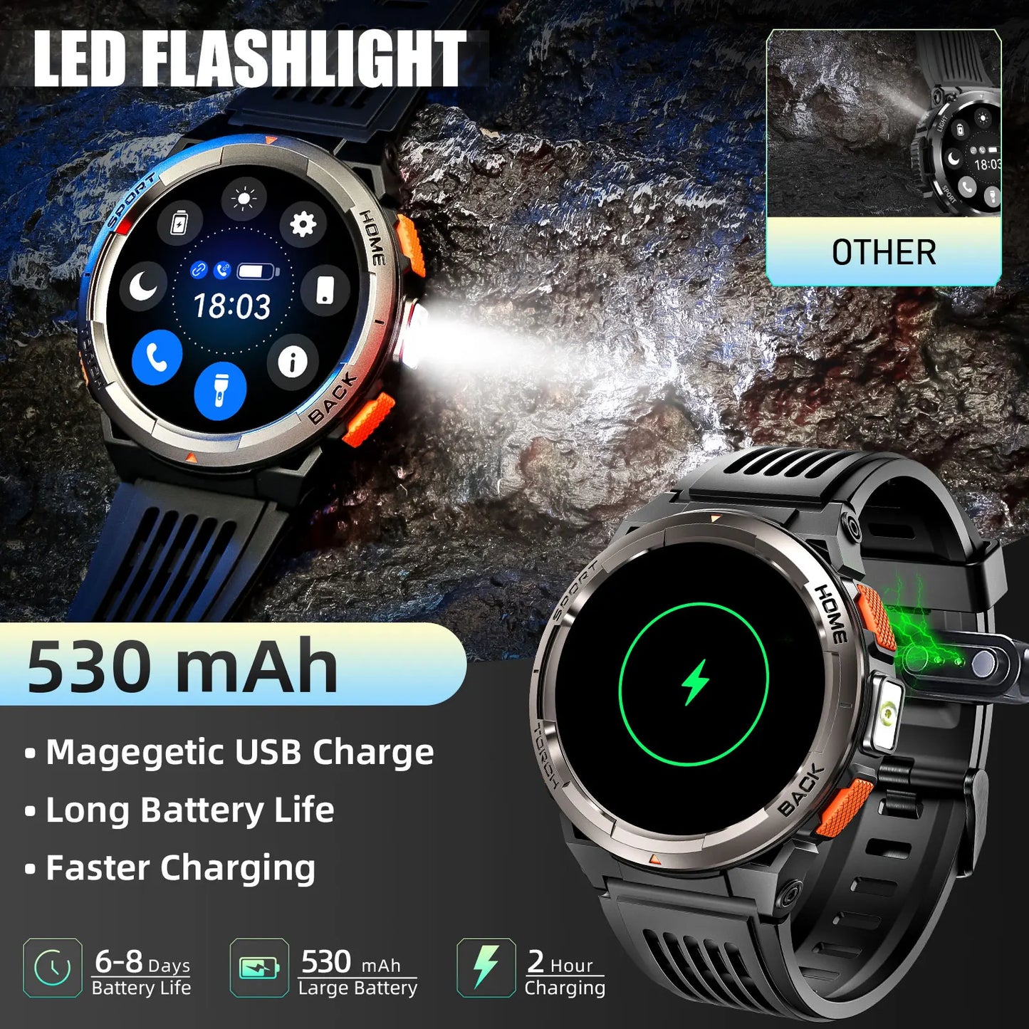 EIGIIS KE5 Smart Watch With Compass And Altitude Barometer Waterproof