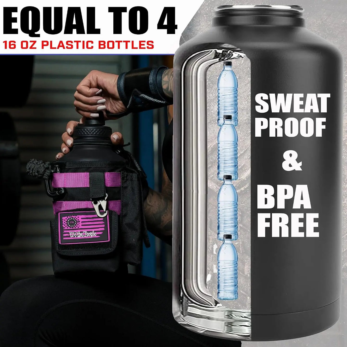 Stainless Steel Insulated Water Bottle With Handle And Sleeve