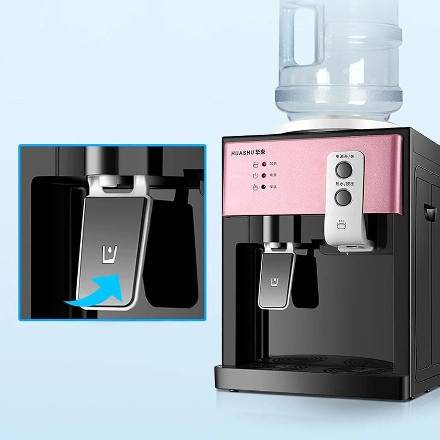 Top Loading Water Cooler Water Dispenser, 5 Gallon Hot and Cold Water Dispenser 3 Temperature Settings Hot Cold & Room Water Detachable Collection Box & Excellent Heat Dissipation for Home Office Etc