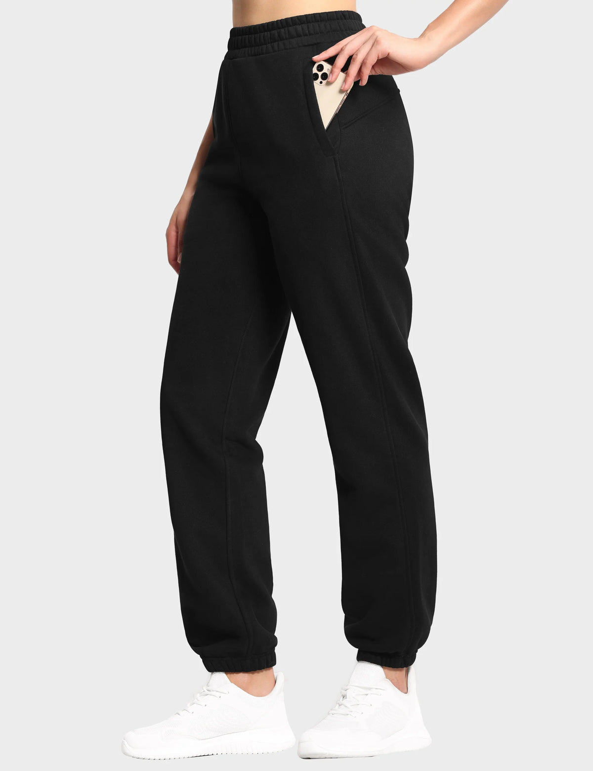 THE GYM PEOPLE Women's Fleece Workout Joggers With Pockets