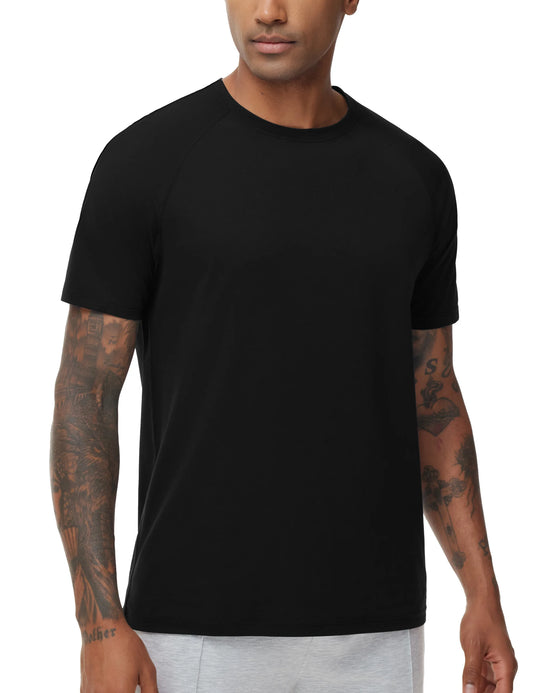 THE GYM PEOPLE Men's Workout T-Shirts Short Sleeve Breathable UPF 50+ Outdoor Athletic Running Tee Tops