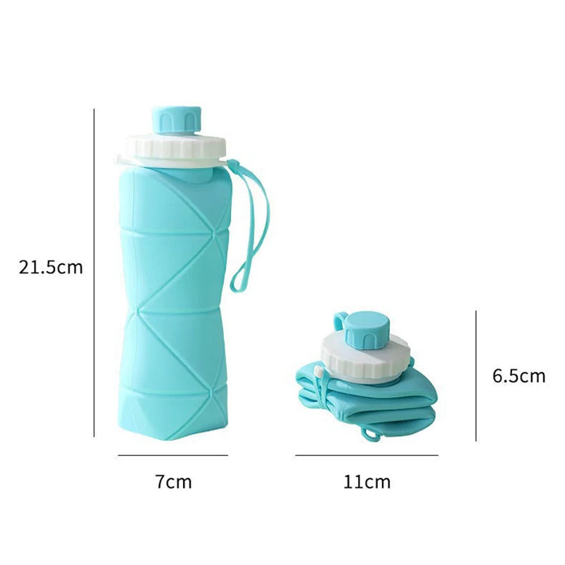 Silicone Water Bottle Folding Portable Reusable For Outdoor Activities