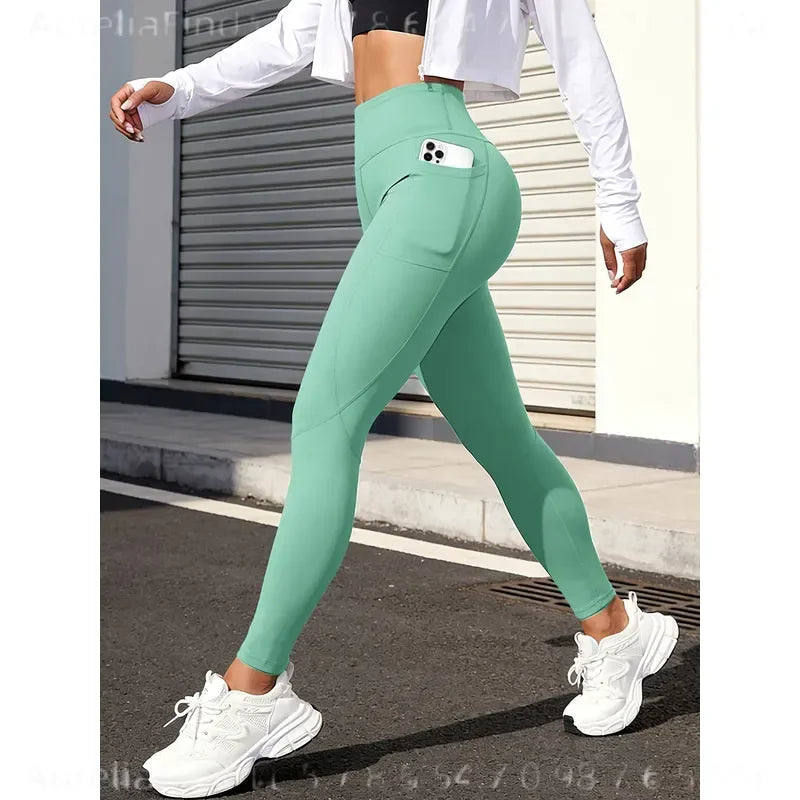 Women's High Waist Yoga Leggings With Side Pockets For Workouts