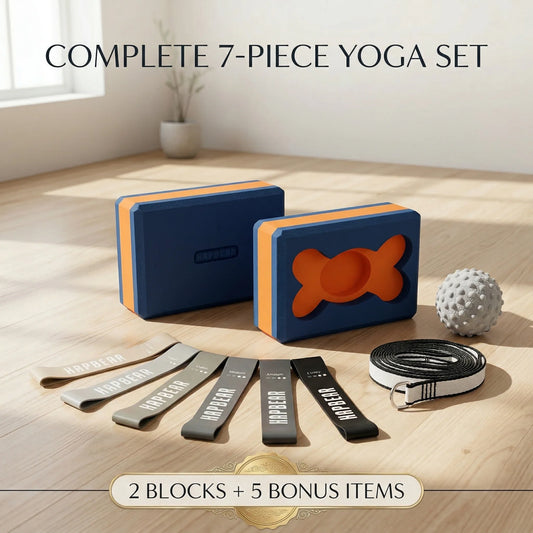 HAPBEAR Yoga Blocks 2 Pack - 9x6x3in High-Density EVA Foam with Non-Slip Textured Surface, Supportive for Deep Stretching & Lightweight - Ideal for Yoga, Pilates, Stretching Exercises