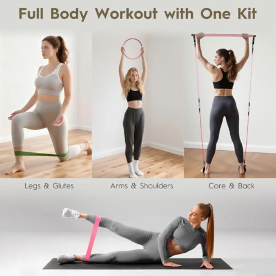 Yao Hui Huang 9 Piece Pilates Kit for Beginners with Ring and Bands