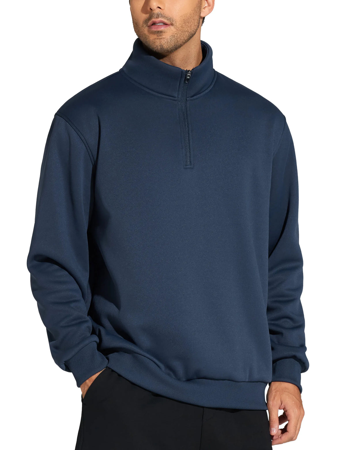 THE GYM PEOPLE Men's Half Zip Fleece Workout Pullover Sweatshirt