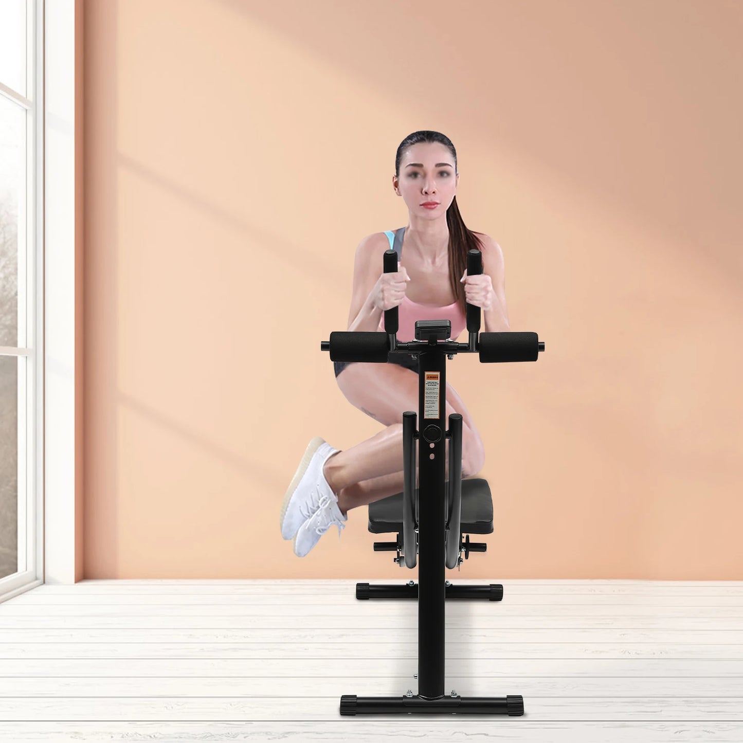 Ab Exercise, Ab Machine, Foldable Crunch Trainer, Dual Track 40° Curved Design, Multi-Functional Abs Core Fitness Equipment, LED Display for Workout Time, Black Home Gym Abdominal Trainer, Waist Arm Leg Glutes Body Sculpting