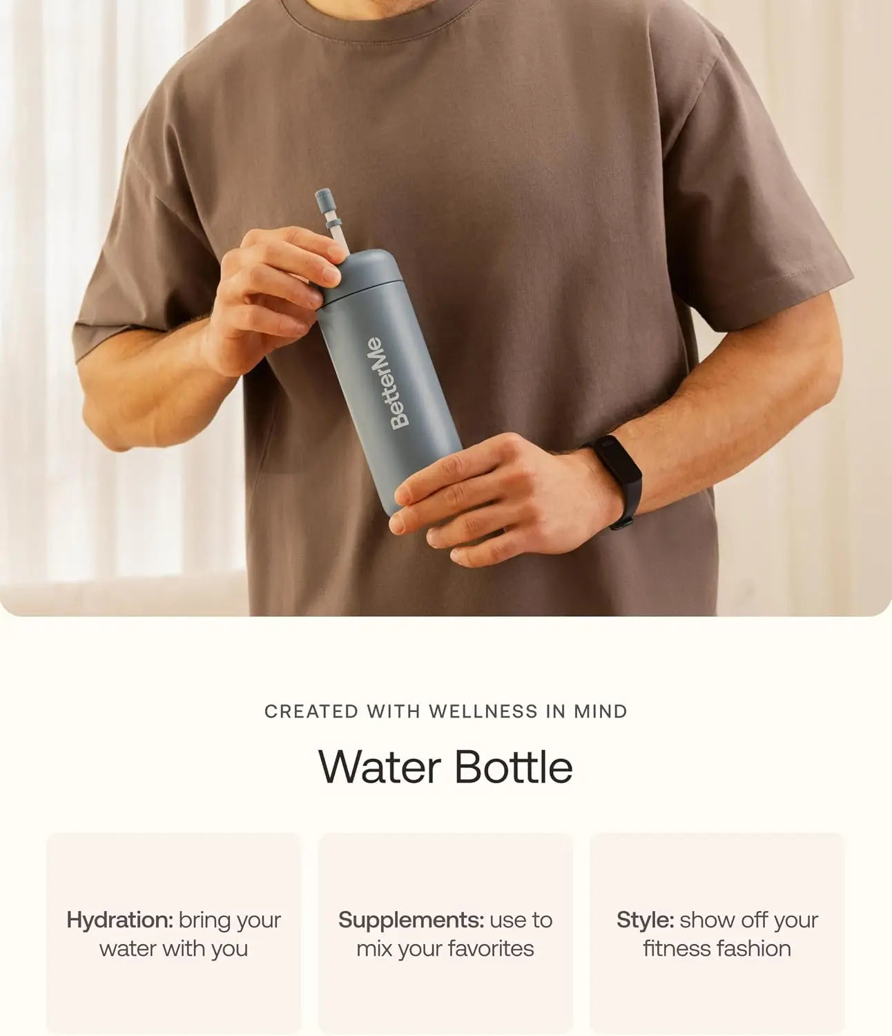 Insulated Stainless Steel Water Bottle, Reusable Metal Sports Bottle with Leak-Proof Lid for Gym, Travel, and Daily Hydration -