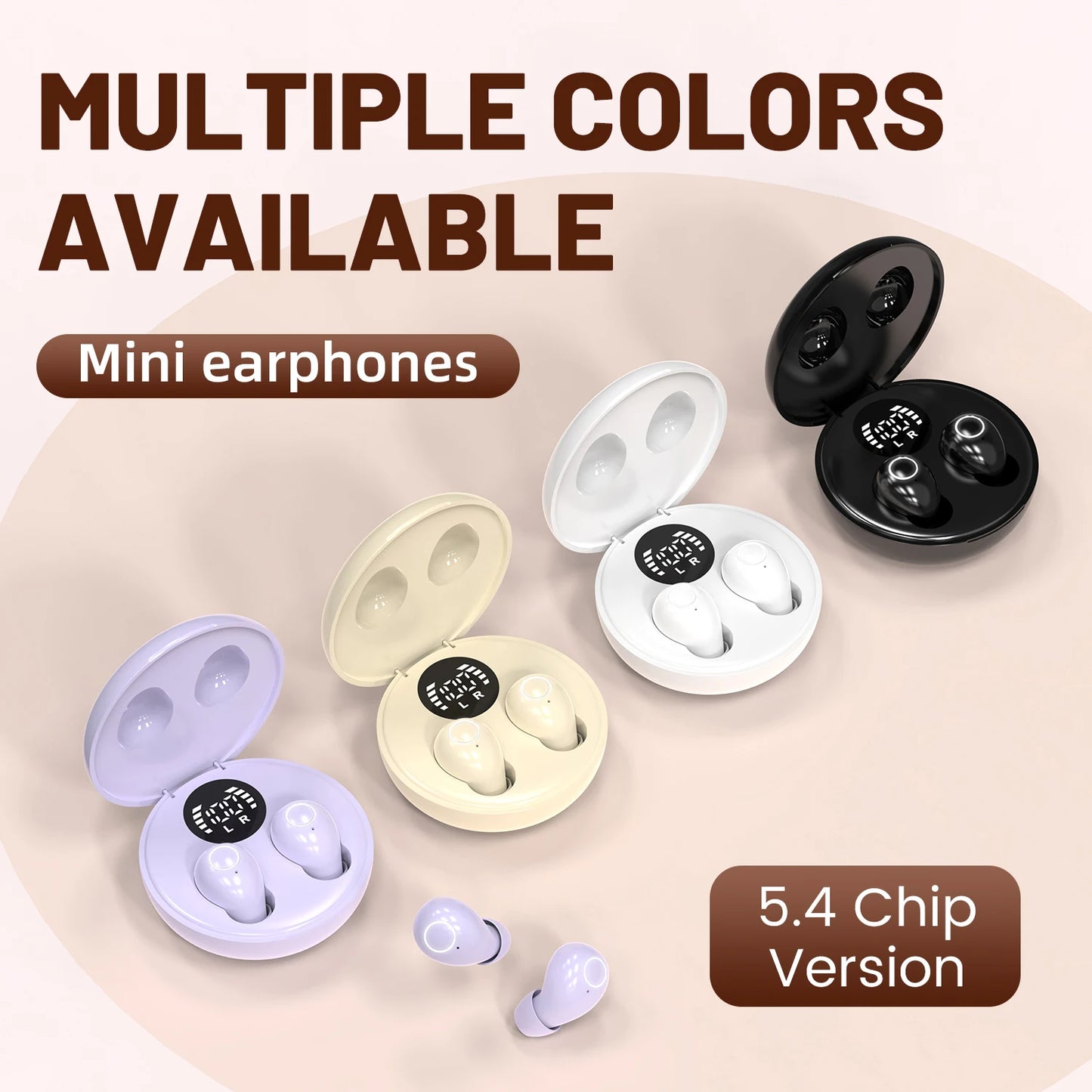 Ultra Small Invisible Sleeping Earbuds Wireless Bluetooth Earphones, Bass HIFI Music, Suitable For Casual Sports, Work, Classroom, Comfortable Wearing Noise Cancelling Headphones, Birthday Gift For Male And Female Couples And