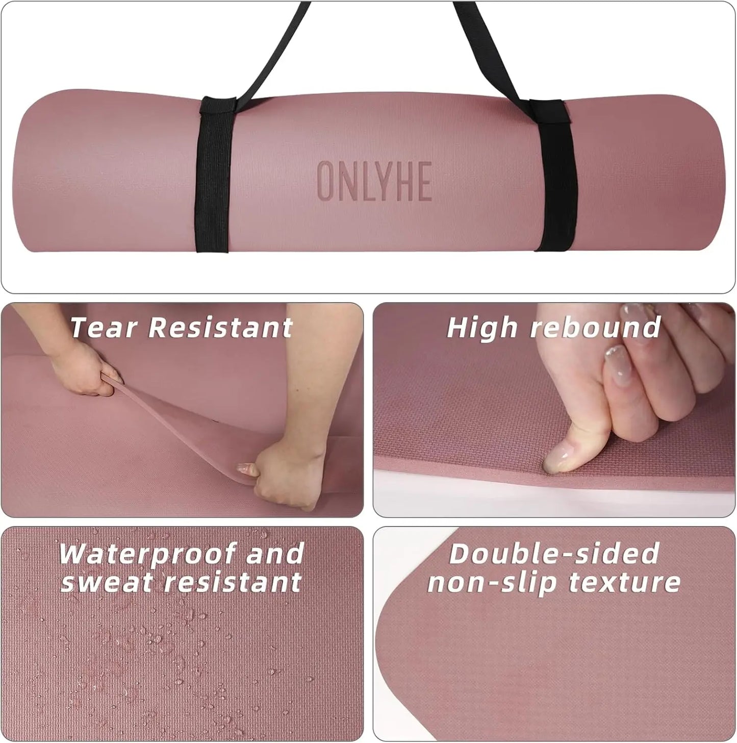 Extra Thick Yoga Mat TPE Anti-Slip for Fitness and Travel