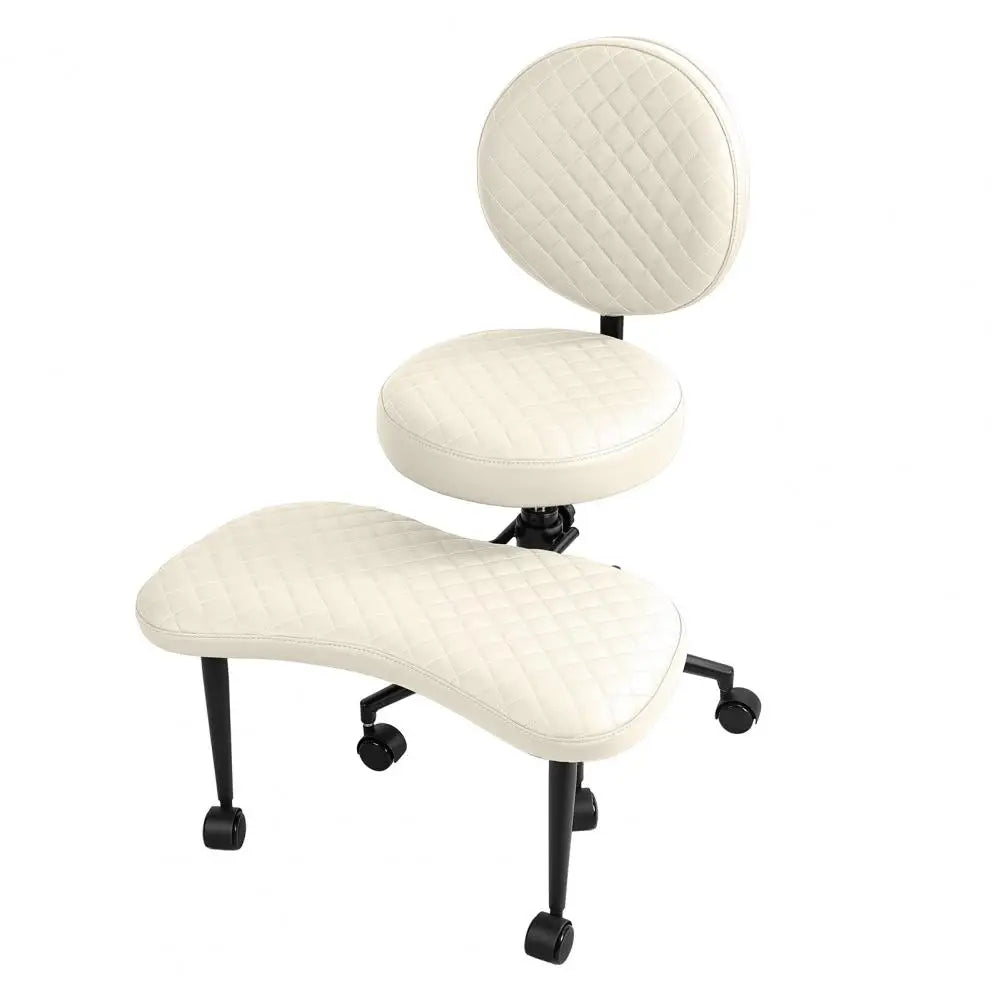 Cross-Legged Office Chair with Wheels, Meditation Chair with Back Support, Criss-Cross Desk Kneeling Chair for Home Yoga, Adjust