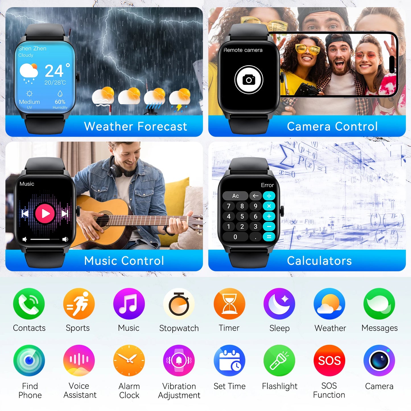 LaNikar QS56 Smart Watch Bluetooth Call Health Monitor
