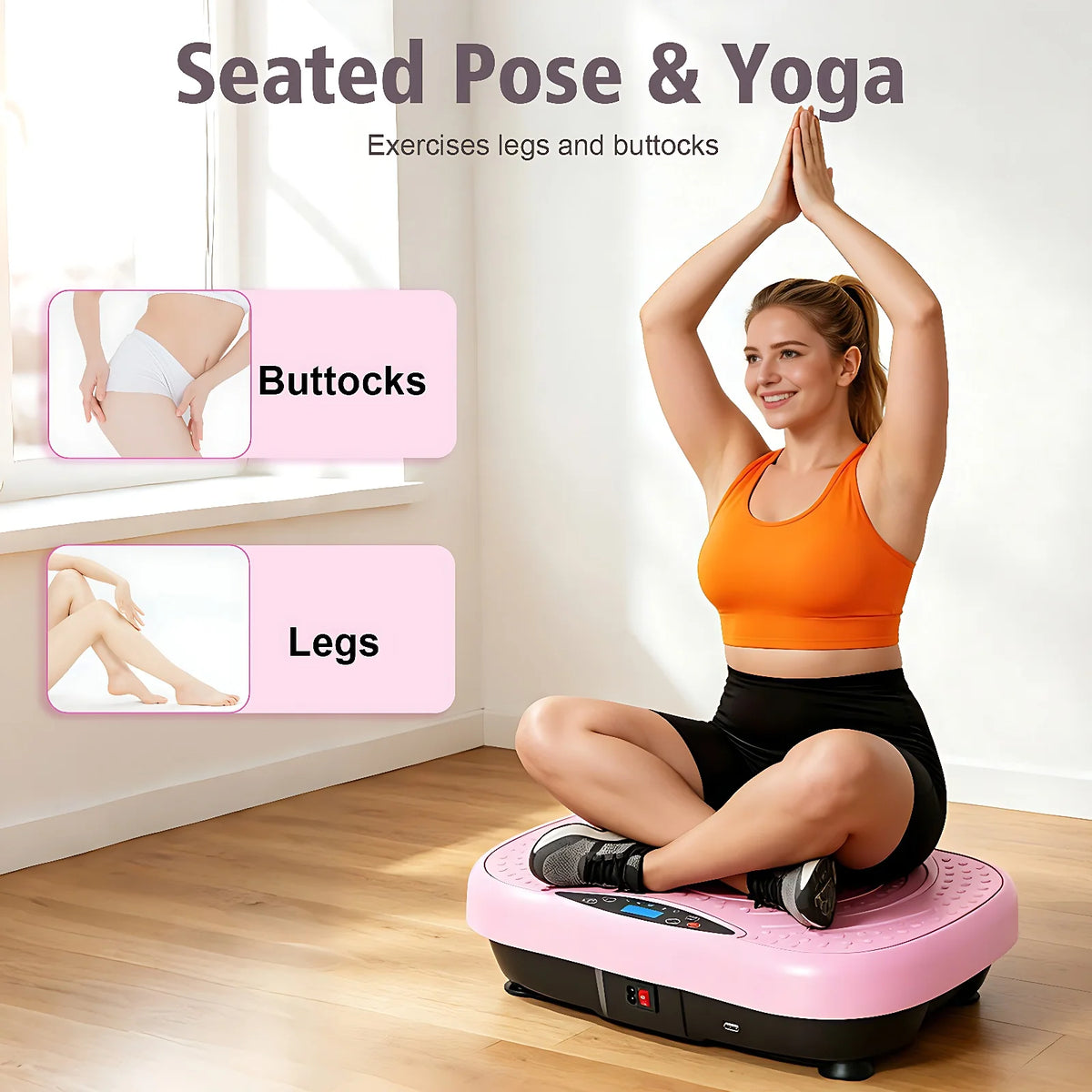 Portable Vibration Plate With Resistance Bands for Full Body Workout