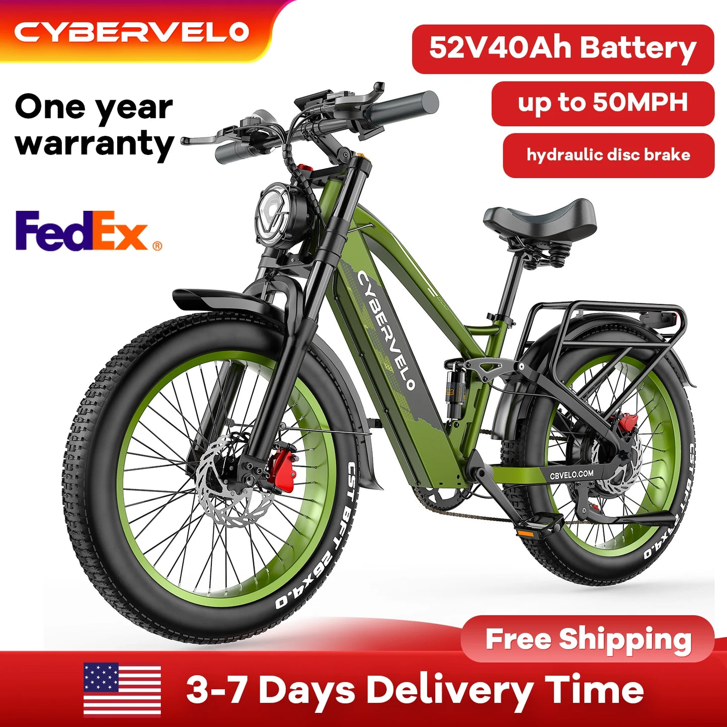 5000W Peak Electric Bike EK9 With Built In Battery And Fat Tires