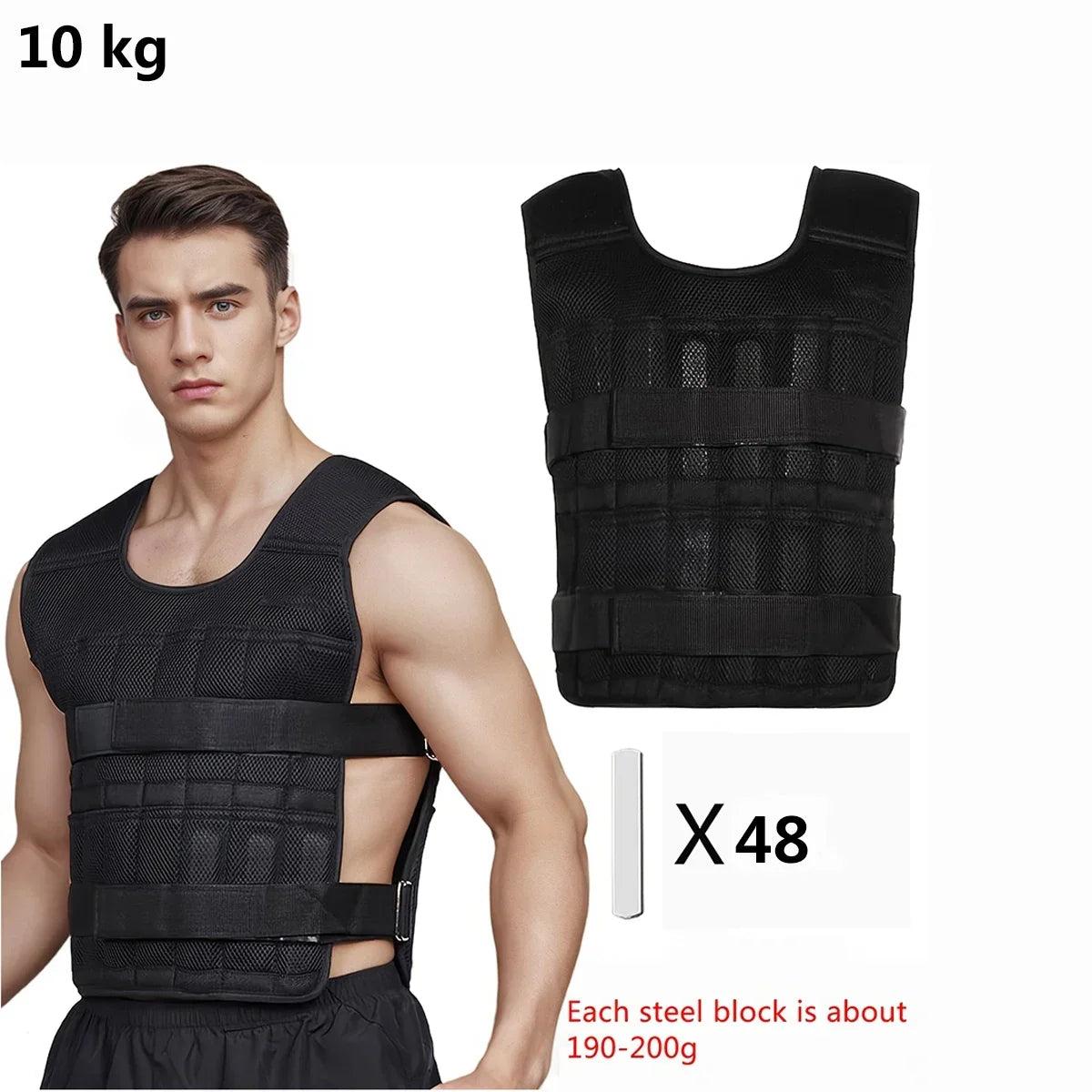Adjustable Weight Vest And Ankle And Wrist Weights For Training