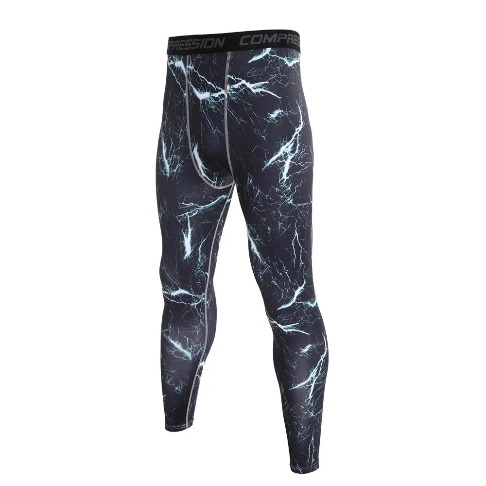 Camouflage Running Leggings For Men Quick Dry Compression Tights