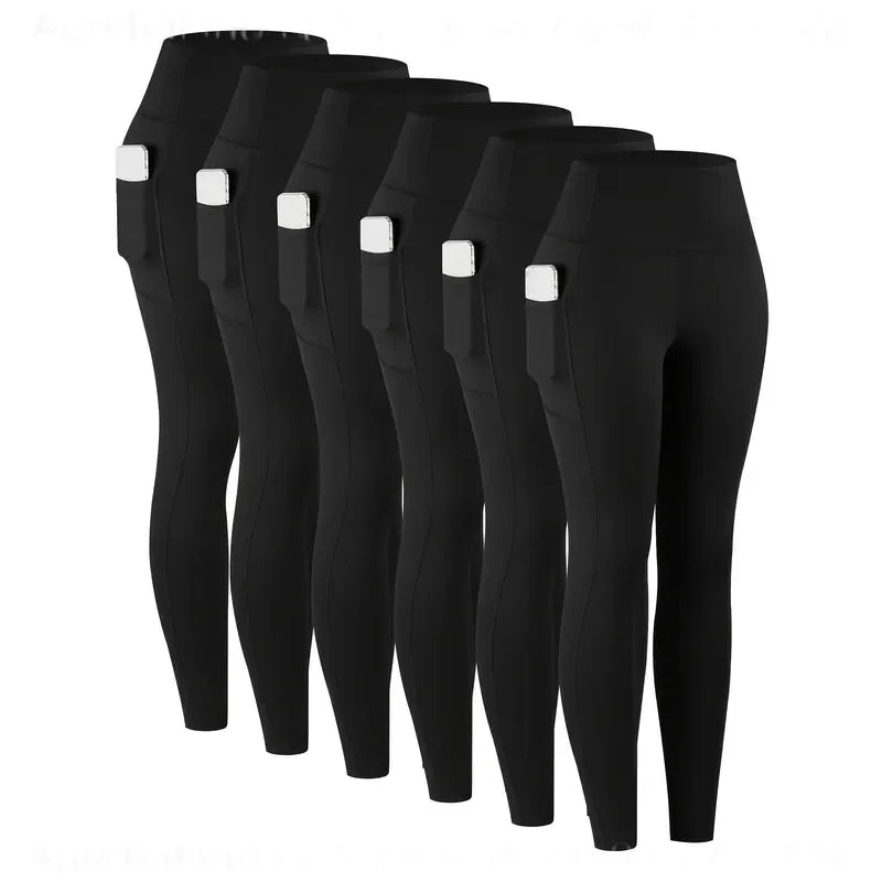 Womens High Waist Pocket Leggings for Yoga Workout and Fitness
