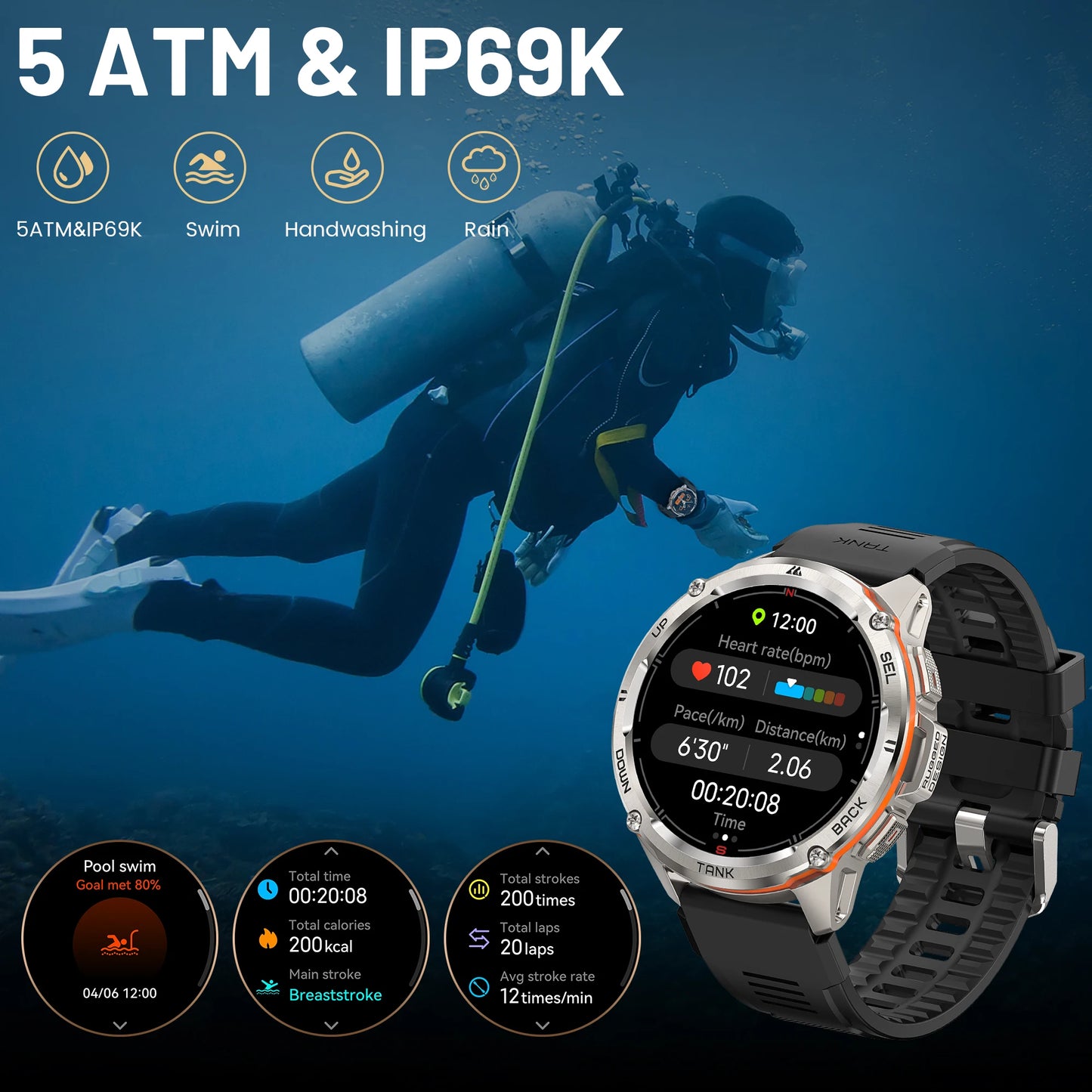 KOSPET Tank T3 Ultra GPS Rugged Smartwatch for Men