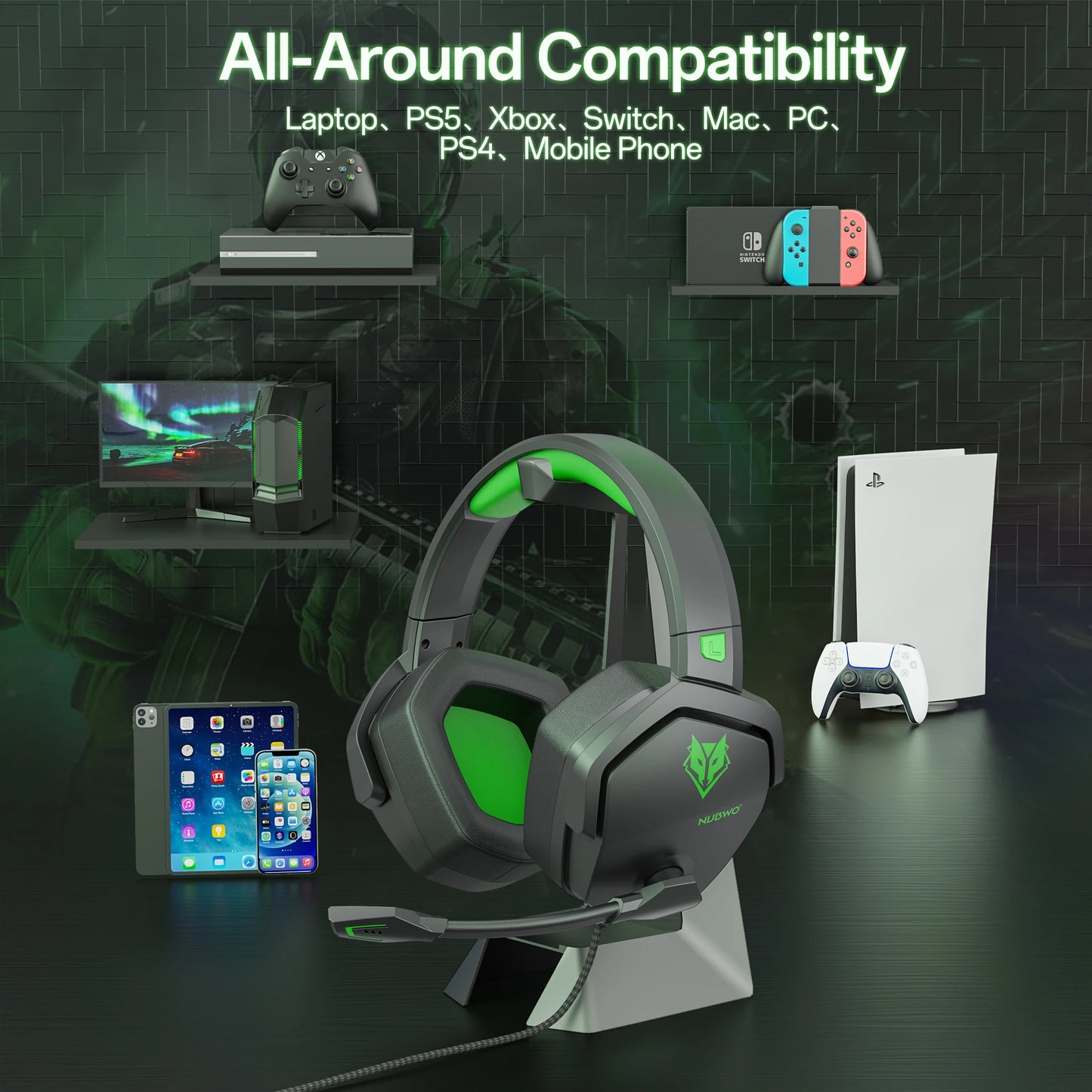 NUBWO N16 Gaming Headset With Noise Canceling Microphone And Stereo