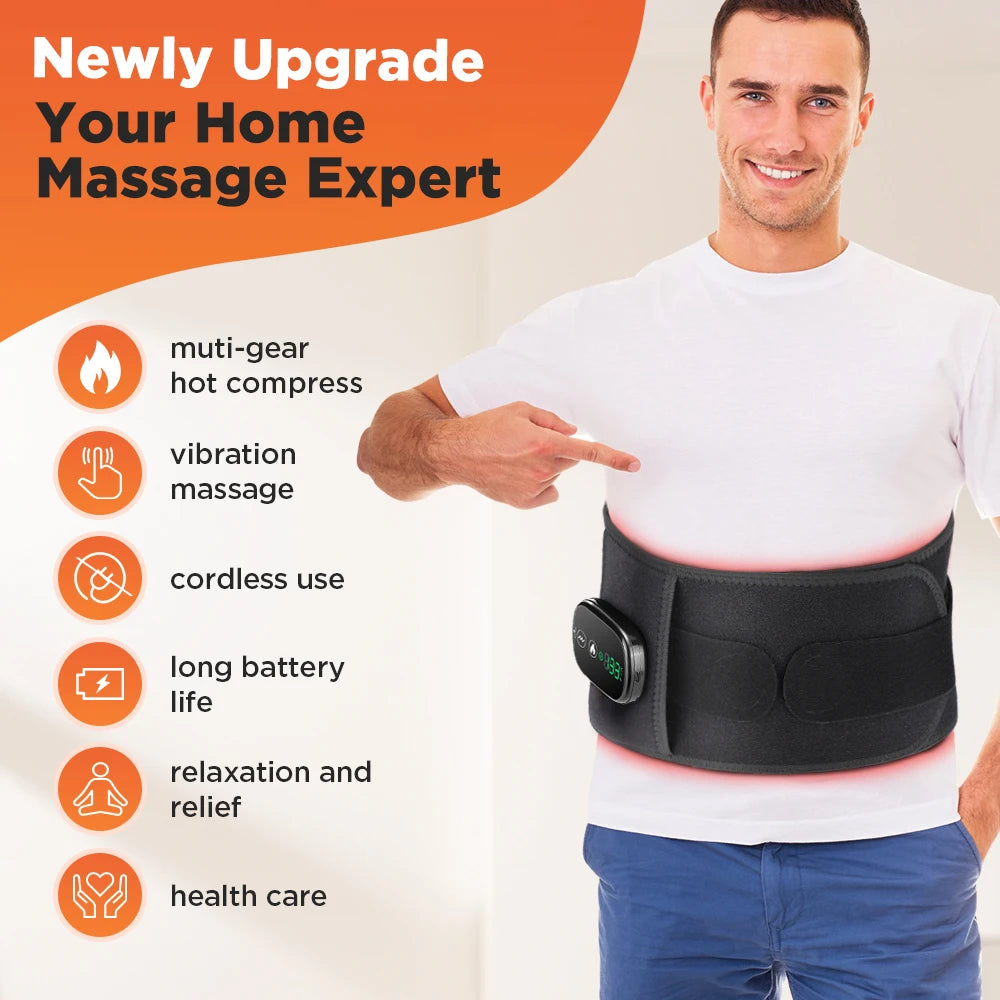 Hailicare Heated Lumbar Support Belt With Vibration Massage