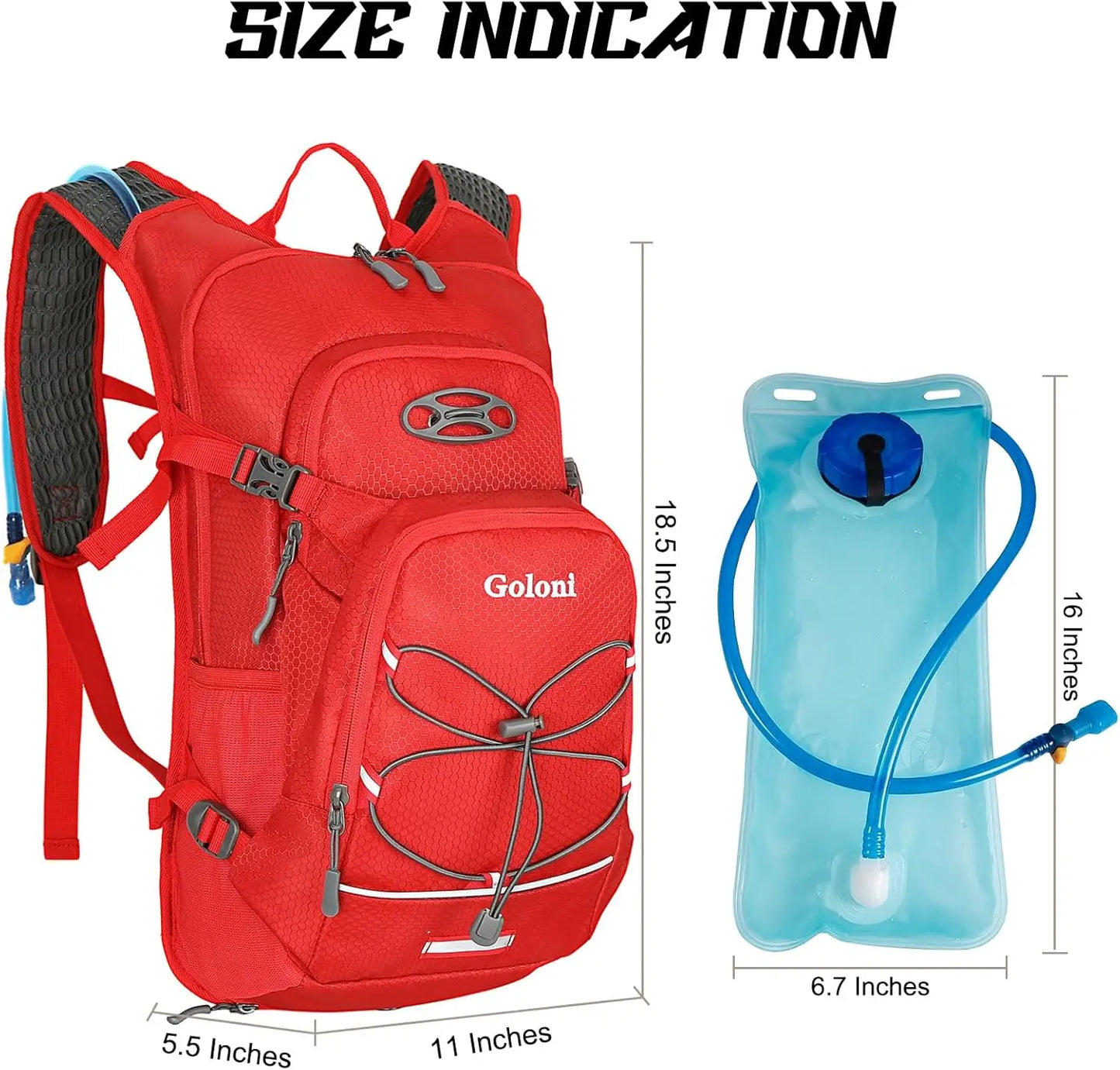 Hydration Backpack Leak Proof Bladder Lightweight For Hiking